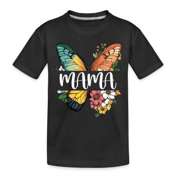 Mom Butterfly Flowers Best Mom Mother's Day - Kids' Premium Organic T-Shirt - black - Front