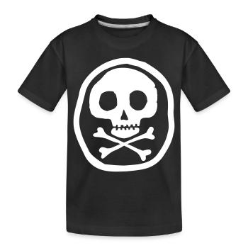 Schädel & Knochen - Kinder Premium Bio T-Shirt - Schwarz - Vorne