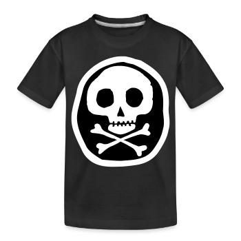 Schädel & Knochen - Kinder Premium Bio T-Shirt - Schwarz - Vorne