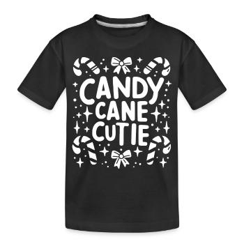 Canne de bonbon mignonne - T-shirt bio Premium Enfant - noir - Devant