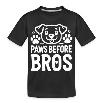 Pfoten vor Bros - Kinder Premium Bio T-Shirt - Schwarz - Vorne