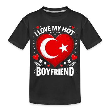 Hot Turkish Boyfriend - Love - Kids' Premium Organic T-Shirt - black - Front