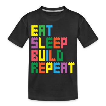 Brick Builder Toys Blocks Clamping Blocks Bricks - Kids' Premium Organic T-Shirt - black - Front