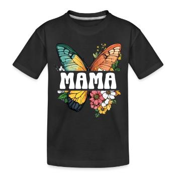 Mom Butterfly Flowers Best Mom Mother's Day - Kids' Premium Organic T-Shirt - black - Front