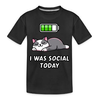 Mode recharge : j’étais social aujourd’hui - T-shirt bio Premium Enfant - noir - Devant