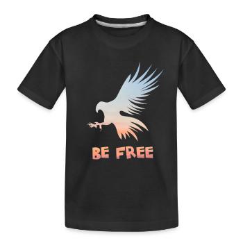 Stylischer Adler will frei sein - Kinder Premium Bio T-Shirt - Schwarz - Vorne