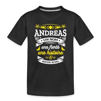 ANDREAS UN NOM UNE FIERTÉ AUCUN RIVAL - T-shirt bio Premium Enfant - noir - Devant