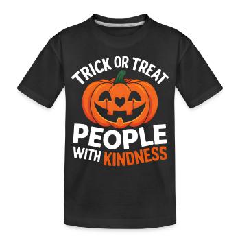 Treat People with Kindness! Pumpkin Halloween - Kids' Premium Organic T-Shirt - black - Front