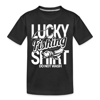 Lucky Fishing - Kids' Premium Organic T-Shirt - black - Front