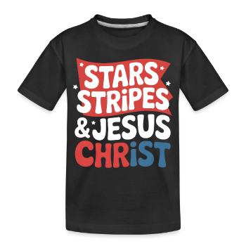 Croyant américain chrétien 4 juillet Jésus - T-shirt bio Premium Enfant - noir - Devant