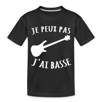 je peux pas j'ai basse guitare - T-shirt bio Premium Enfant - noir - Devant