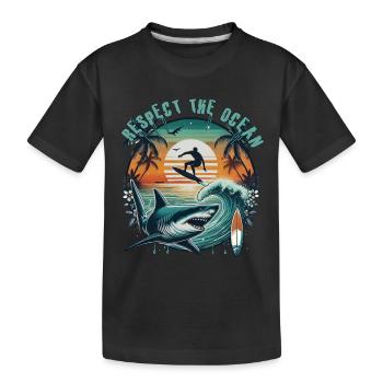 Respecter l’océan - T-shirt bio Premium Enfant - noir - Devant