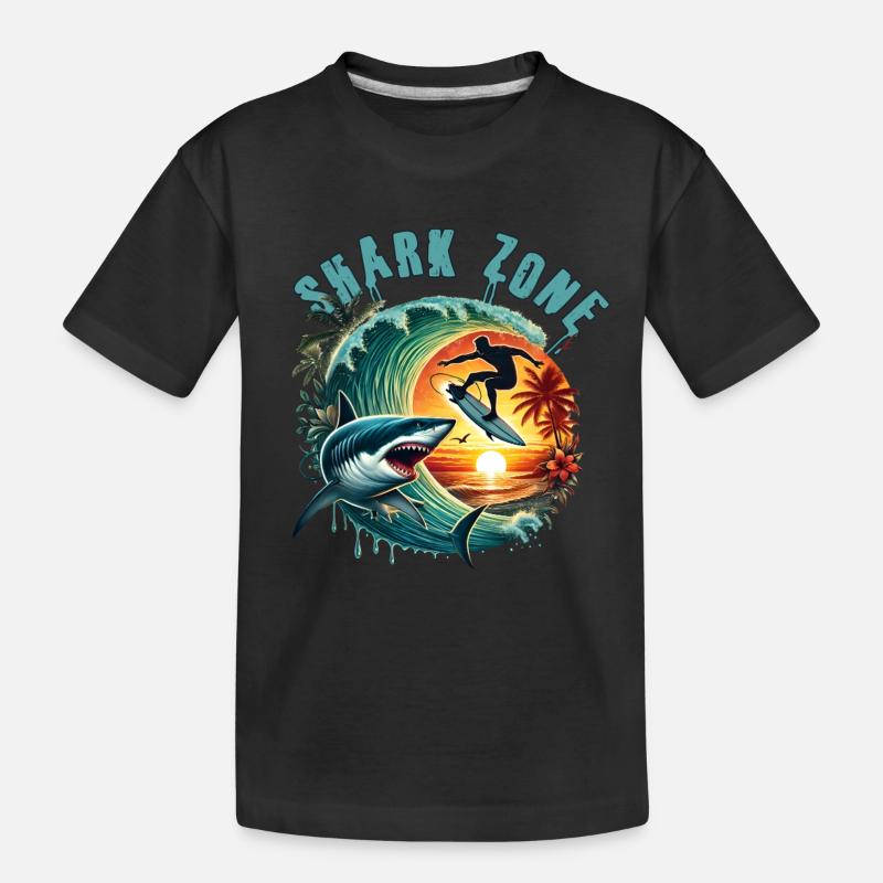 Shark Zone - Kinder Premium Bio T-Shirt - Schwarz