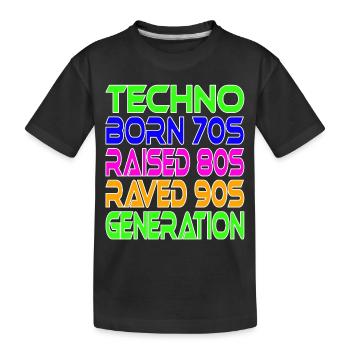 Techno Generation - Kinder Premium Bio T-Shirt - Schwarz - Vorne