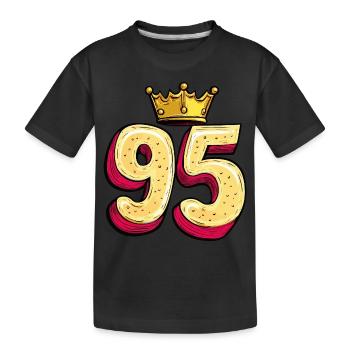 95 Zahl Krone - Kinder Premium Bio T-Shirt - Schwarz - Vorne
