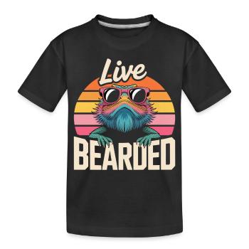 Live Bearded! Bartagame Reptil Terraristik - Kinder Premium Bio T-Shirt - Schwarz - Vorne