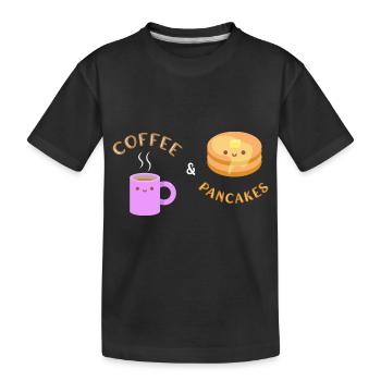 Pfannkuchen - Kinder Premium Bio T-Shirt - Schwarz - Vorne