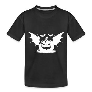 Chauves-souris lanterne citrouille volantes d’Halloween - T-shirt bio Premium Enfant - noir - Devant