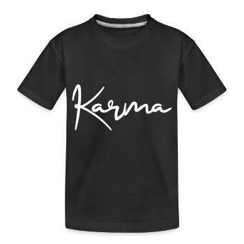 Karma - Kids' Premium Organic T-Shirt - black - Front