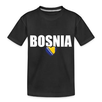 Bosnien Herzegowina Stolz Balkan Bosnische Flagge - Kinder Premium Bio T-Shirt - Schwarz - Vorne