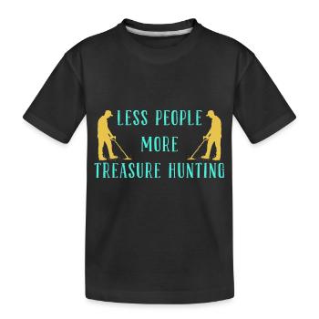 Chasseur de trésors Chasse au trésor Détecteur de métaux - T-shirt bio Premium Enfant - noir - Devant