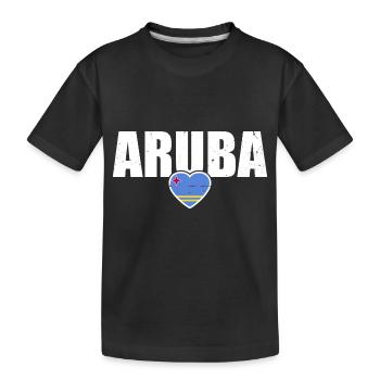 Aruba Arubanische Flagge Stolzer Arubaner - Kinder Premium Bio T-Shirt - Schwarz - Vorne