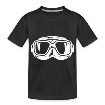 Diving Mask Silhouette Logo Style - Kids' Premium Organic T-Shirt - black - Front