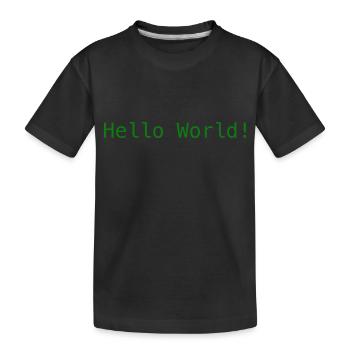 Hello World ! - Kids' Premium Organic T-Shirt - black - Front