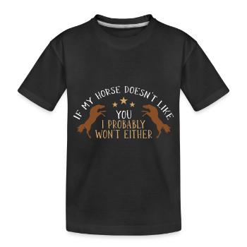 Équitation Propriétaires de chevaux - T-shirt bio Premium Enfant - noir - Devant