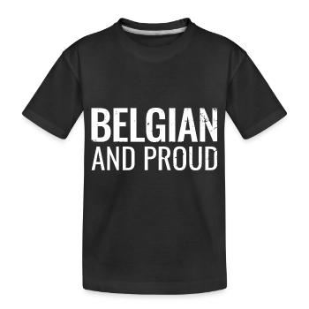 Belgian And Proud Belgisch - Kinder Premium Bio T-Shirt - Schwarz - Vorne