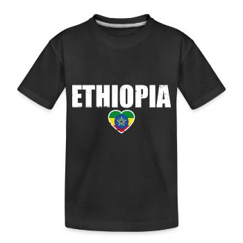 Ethiopia Ethiopia Ethiopian Flag Ethiopian - Kids' Premium Organic T-Shirt - black - Front