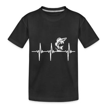 Battement de cœur pour le sandre et les poissons prédateurs Pêche sportive - T-shirt bio Premium Enfant - noir - Devant