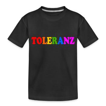 Toleranz - Kinder Premium Bio T-Shirt - Schwarz - Vorne