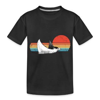 manta ray - Kids' Premium Organic T-Shirt - black - Front