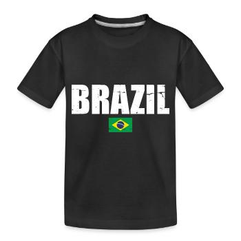 Brésil Brésil Drapeau brésilien - T-shirt bio Premium Enfant - noir - Devant