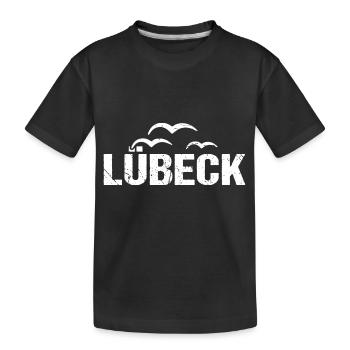 Lübeck Möwen Hansestadt - Kinder Premium Bio T-Shirt - Schwarz - Vorne