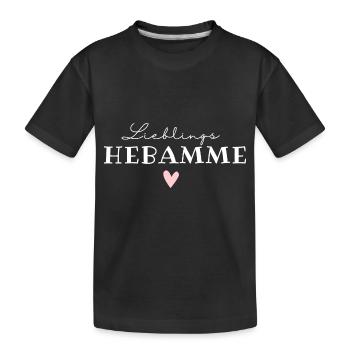 Liebelingshebamme / Weltbeste Hebamme - Kinder Premium Bio T-Shirt - Schwarz - Vorne