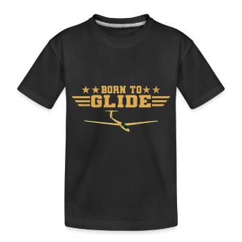 Segelflug - Kinder Premium Bio T-Shirt - Schwarz - Vorne