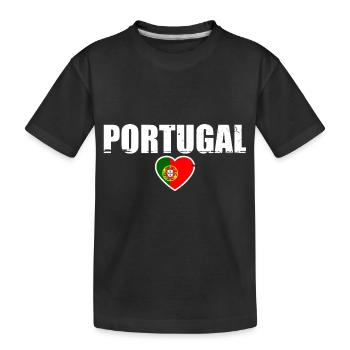 Portugal Vintage Portugiesische Flagge - Kinder Premium Bio T-Shirt - Schwarz - Vorne