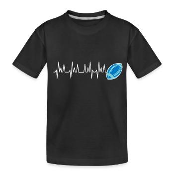heartbeat rugby club unterstützer Montpellier - Kinder Premium Bio T-Shirt - Schwarz - Vorne