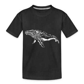 Whale Vintage Sea Creature - protect against plastic - Kids' Premium Organic T-Shirt - black - Front