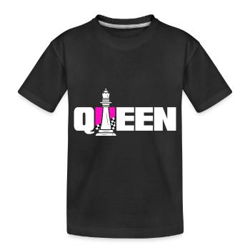 Schach Schachmatt Schachspielerin ist Schach-Queen - Kinder Premium Bio T-Shirt - Schwarz - Vorne