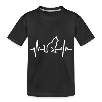 Battements de cœur de chat - T-shirt bio Premium Enfant - noir - Devant