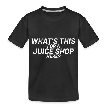 What's This For A Juice Shop Here Denglisch - Kinder Premium Bio T-Shirt - Schwarz - Vorne