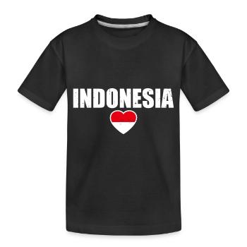Indonesien Indonesische Flagge Indonesier - Kinder Premium Bio T-Shirt - Schwarz - Vorne