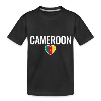 Cameroon Kamerun Kamerunische Flagge Kameruner - Kinder Premium Bio T-Shirt - Schwarz - Vorne