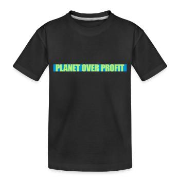 Planète sur le devis de profit - T-shirt bio Premium Enfant - noir - Devant