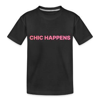 CHIC HAPPENS ROSA - Kinder Premium Bio T-Shirt - Schwarz - Vorne