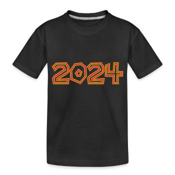 2024. YEAR. HAPPY NEW YEAR. NEW YEAR'S EVE - Kids' Premium Organic T-Shirt - black - Front