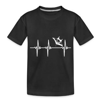 Heartbeat pour les rayons volants - Rayons manta élégants - T-shirt bio Premium Enfant - noir - Devant
